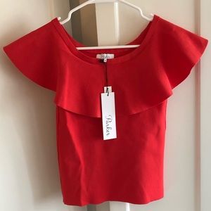 SALE🔥NWT PARKER RED STRECH KNIT TOP - SIZE MEDIUM
